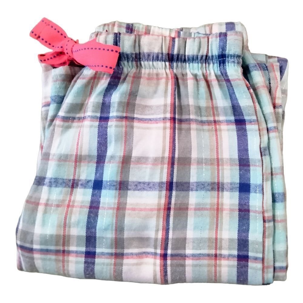 Pink Laundry Flannel Pajama Pants Plaid Size M Wide Hot Pink Drawstring